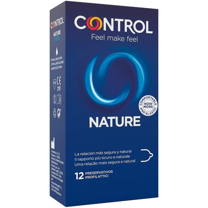 Prezervative Control Adapta Nature, latex natural, lubrifiate, 54mm, set 12 buc.