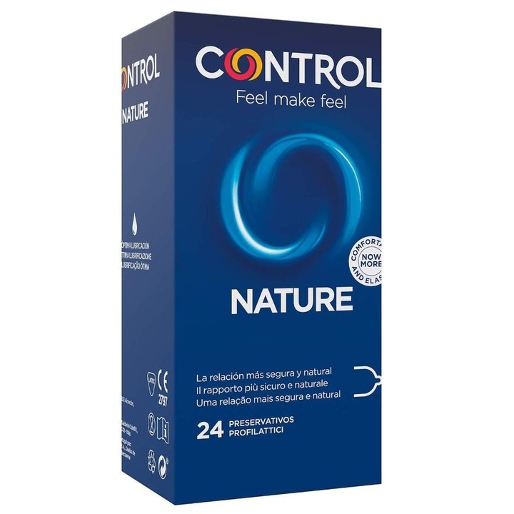 Prezervative Control Adapta Nature, Latex Natural, Lubrifiate, 57mm, Set 24 buc