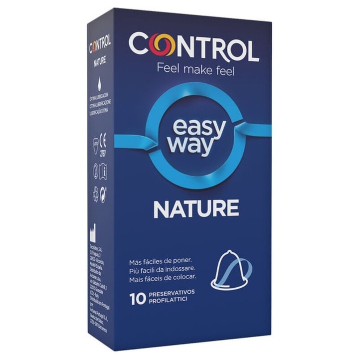 Prezervative Control Nature Easy Way, aplicator Easy Way, transparent, 54mm, set 10 buc