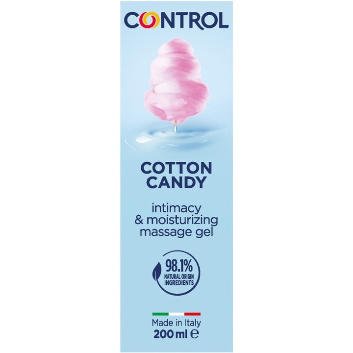 Control Masszázsgél 3 az 1-ben, hidratáló, vattacukor aromájú, átlátszó, 200 ml