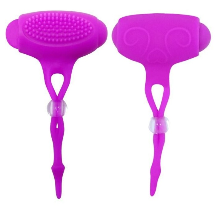 Комплект 2 стимулатора за зърна Pretty Love Bancroft, Силикон, Силни вибрации, 87.5x50.5мм