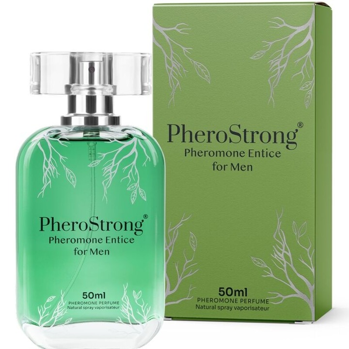 Parfum cu feromoni pentru barbati PheroStrong Entice 50 ml, note lemnoase, bergamota, flori de portocal