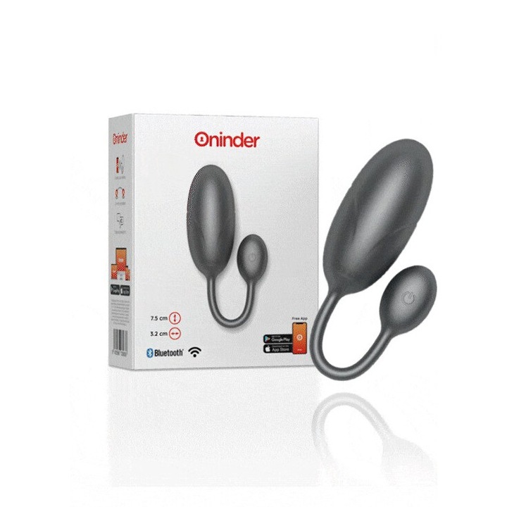 Oninder Tokyo Couple vibrátor, App Control, vízálló, fekete, 7,5x3,2 cm