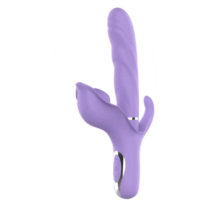 Többfunkciós Intense BILLIE vibrátor, 10 fel-le mód, 10 pulzálás, 10 szívás, lila, 24x4,4 cm