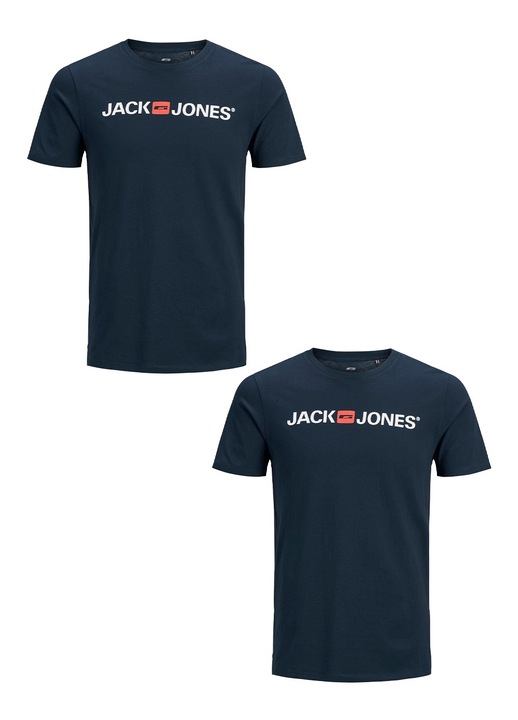 2 db-os férfi póló szett, Jack & Jones, pamut, Sötétkék