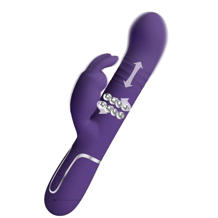 Вибратор Pretty Love, 7 функции за вибрация, 4 функции за въртене, лилав, 29x10.5x6.5см