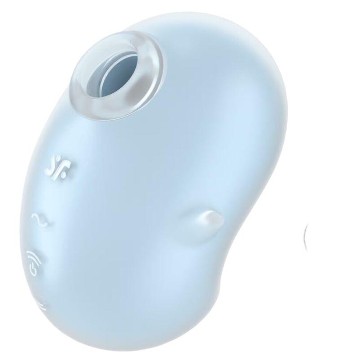 Клиторен вибратор Satisfyer Cutie Ghost, Стимулация с вълни на натиск, 11 интензитета + 12 програми, Водоустойчив, Син