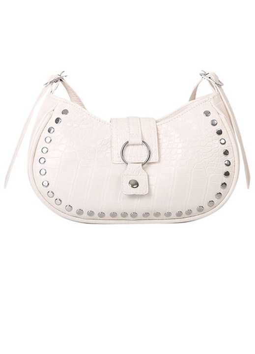 Crossbody táska, PU bőr, 20,5x23x14,5x7,5 cm, fehér