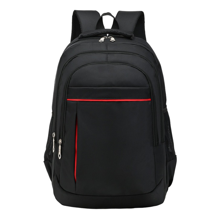 Többfunkciós ergonomikus hátizsák, QttvbTna, poliészter / nylon, 30 x 45 x 24 cm, fekete / piros