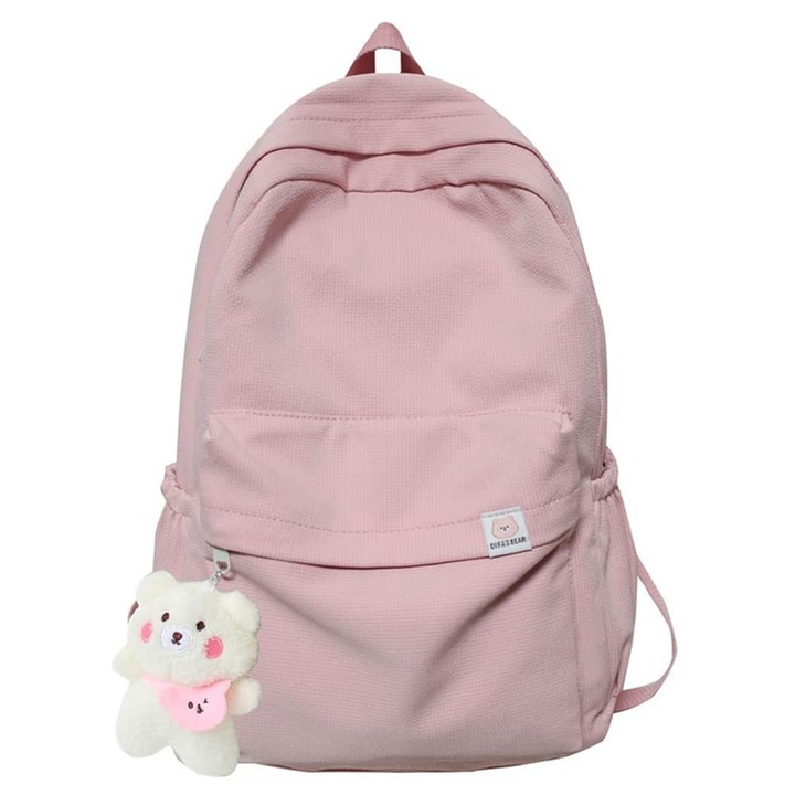 Jormftte hátizsák, rózsaszín, 43x29x13cm, cipzáras záródás