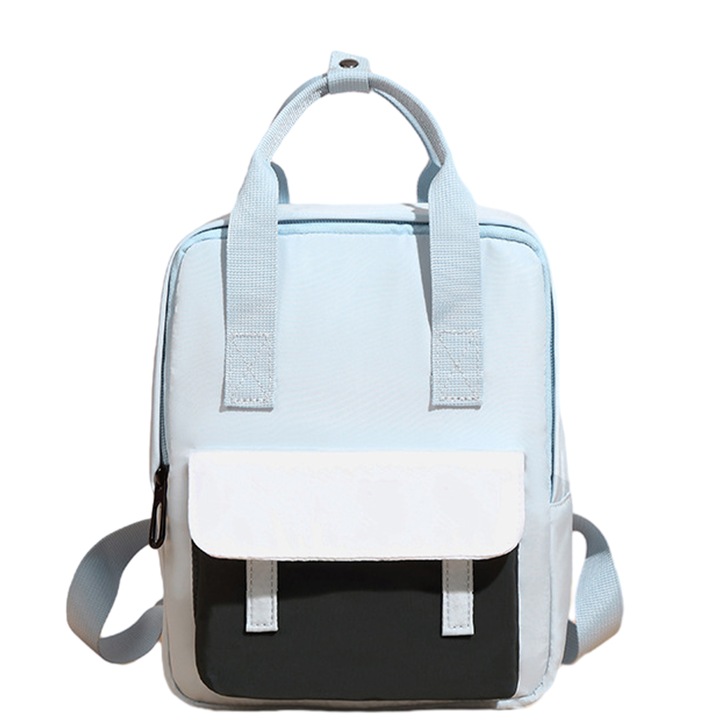 Jormftte iskolatáska szett, szürke-kék, kis méret, poliészter anyag, cipzáras záródás