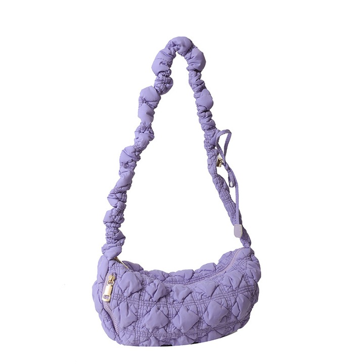 Jormftte női válltáska, bolyhos modell, nagy kapacitású, lila, 12.6x7.9x2.8in