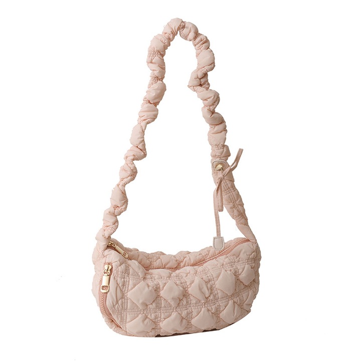 Jormftte női válltáska, bolyhos modell, rózsaszín, mérete 32x20x7cm