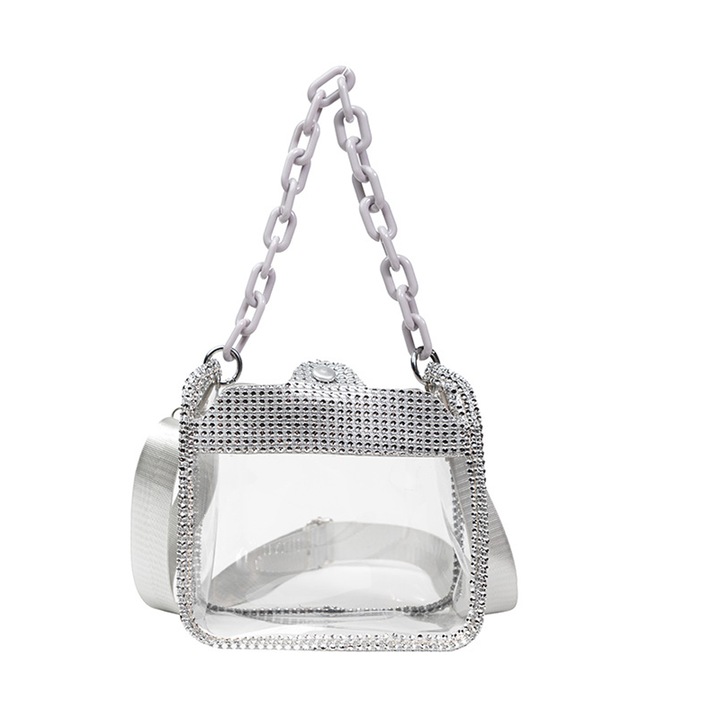 Női válltáska, Jormftte, ezüst, 19x19x16cm, vízálló, állítható pánt