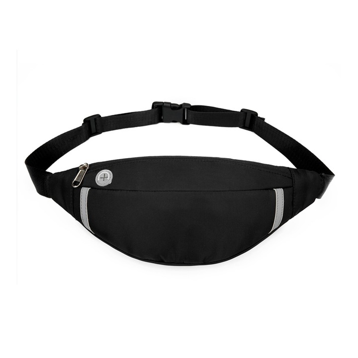 Jormftte sporttáska, vízálló, fekete, 31x5x12cm, férfiaknak és nőknek