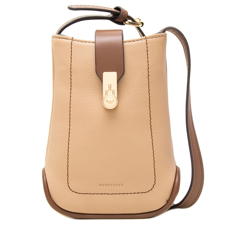 Függőleges cipzáras csatos válltáska - kajszibarack