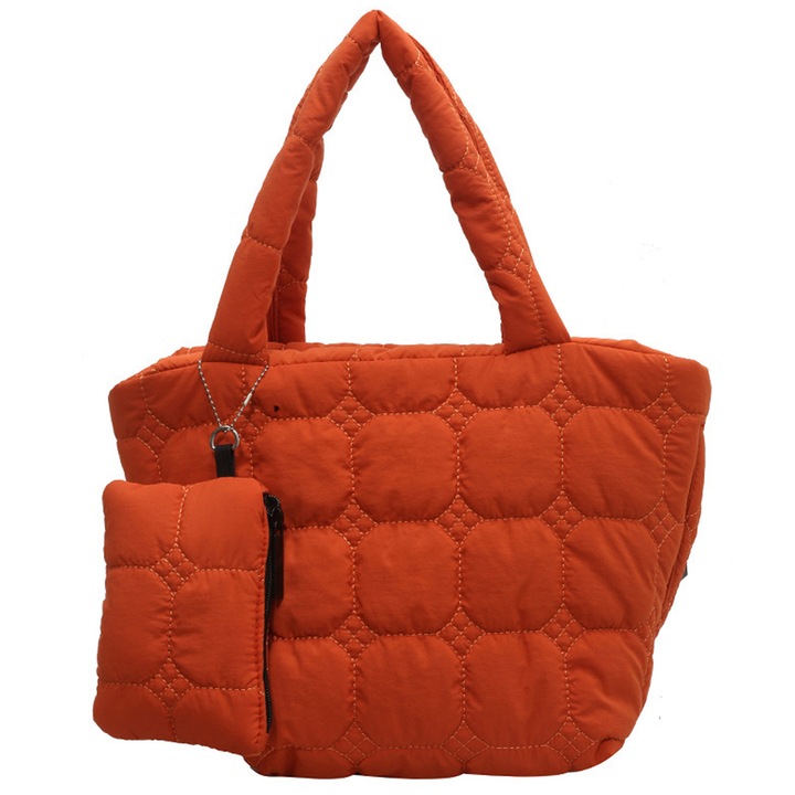 Női nagy puffadt táska, Jormftte, kis táskával, 37x18x27cm, többszínű