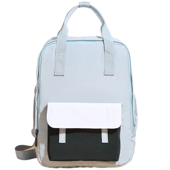 Iskolatáska Jormftte, szett, szürke-kék, nagy méret, poliészter anyag, cipzáras záródás