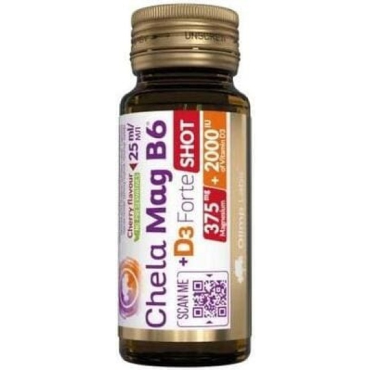 Supliment alimentar OLIMP Chela-Mag B6+D3 Forte Shot, aroma de visine, 25ml