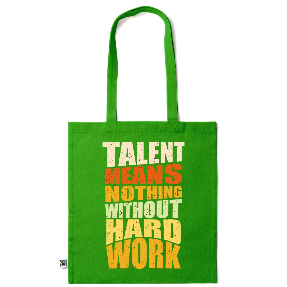 Intelli® Еко памучна пазарска чанта Sacosa с дълги дръжки, Hard Work, 38×42см, Тъмнозелена, GR-KI238