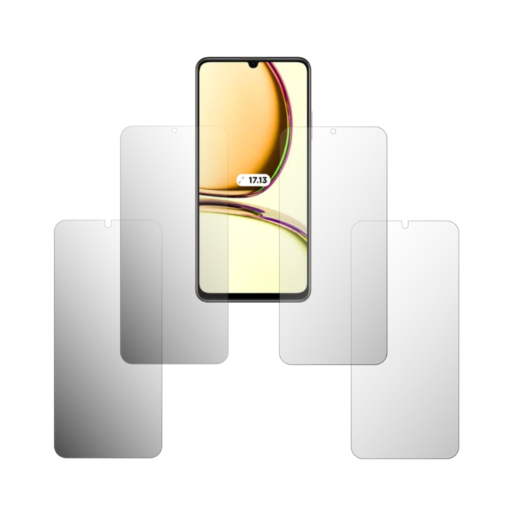Комплект от 4 протектора за екран Folie24, за Realme C53, 2X Ultra-Clear + 2X Matte, пълно покритие на дисплея и удобни за калъфи, залепващи, гъвкави със саморегенериране