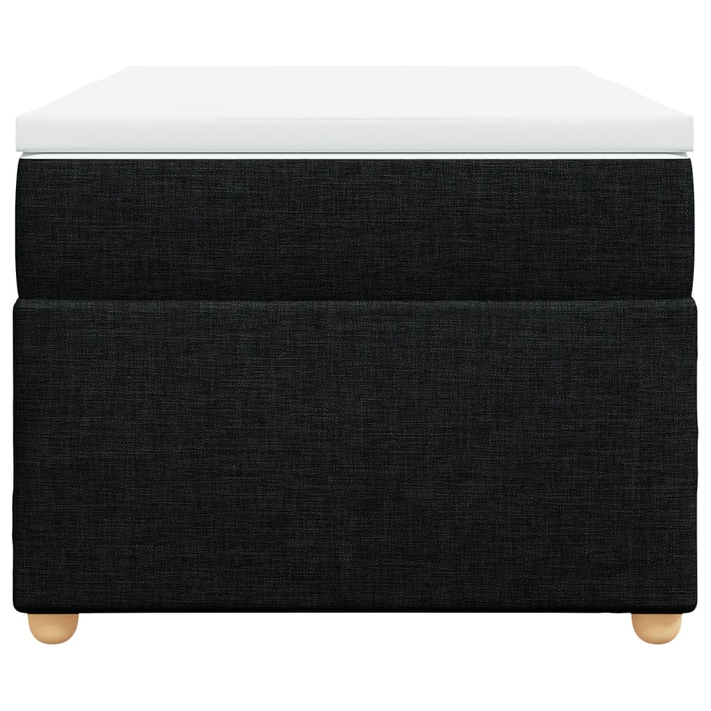 Pat box spring cu saltea vidaXL, negru, 90x200 cm, textil, 34.26 kg ...