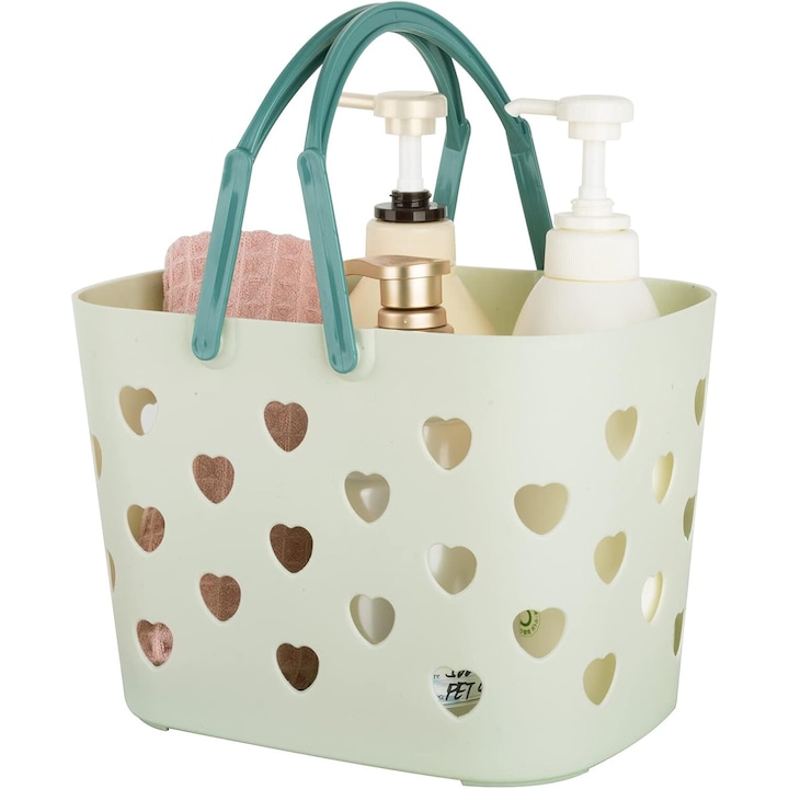 Cos de depozitare portabil, multifunctional, verde, cu maner