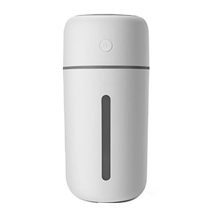 Umidificator portabil cu lumina de noapte colorata, Auto Shut-Off, alb, 15.7x7.7x7.7cm