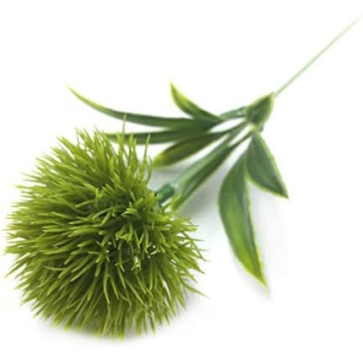 Set 10 flori artificiale papadie, verde, 26x5cm, plastic