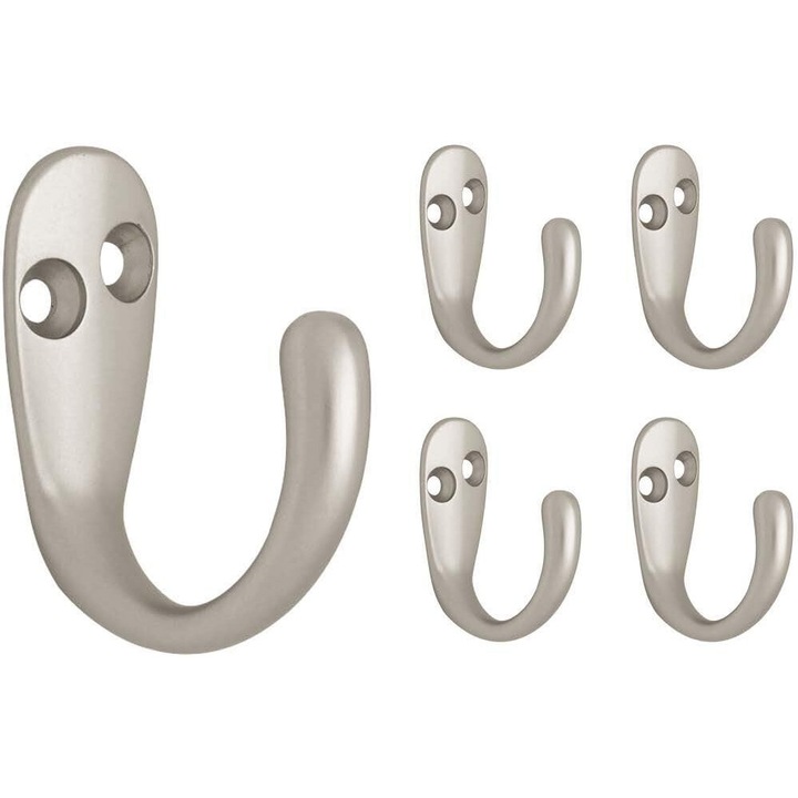 Carlig pentru prosoape, negru mat, set de accesorii pentru baie