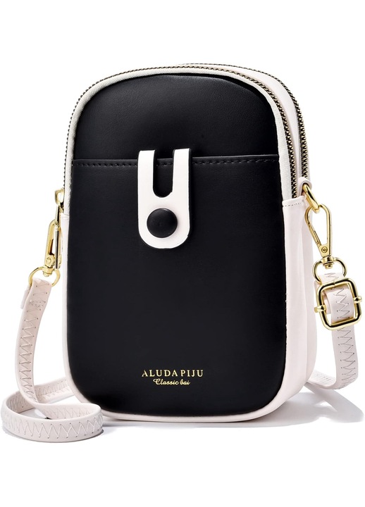 Többfunkciós válltáska, fekete, 13x6,6x20cm, levehető pántos készlet