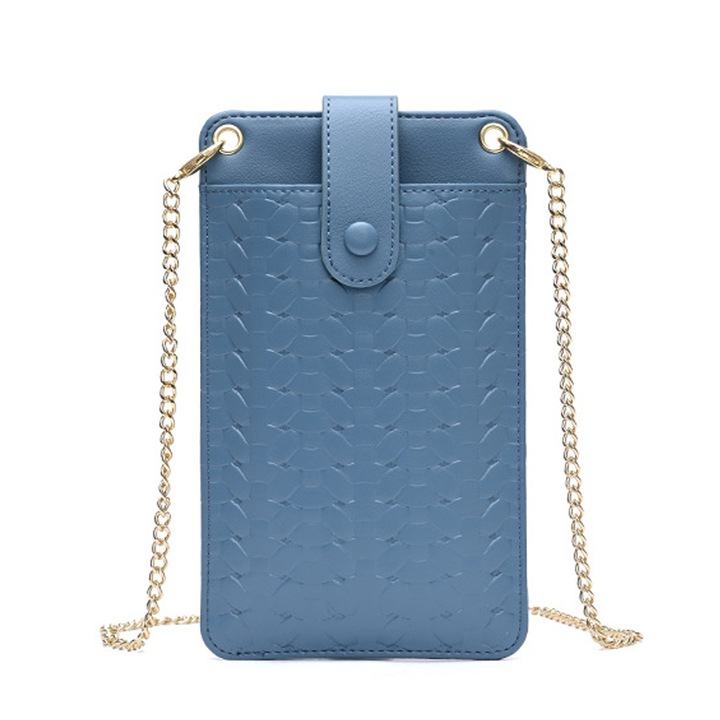 Női táska, láncmodell, fonott textúra