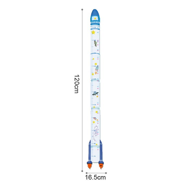 Autocolant decorativ cu grafic inaltime, QttvbTna, reutilizabil, pentru camera copiilor, multicolor