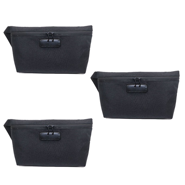 Geanta pentru documente, rezistenta la apa, cu cifru, negru, 33x19x7cm