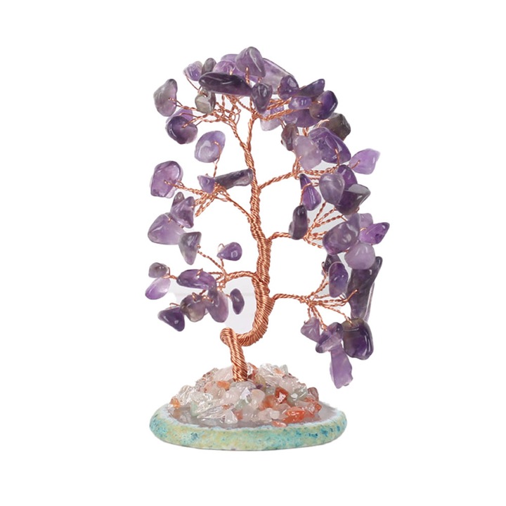 Dekoratív fa QttvbTna, gyógyító kristályok, természetes achát, 10 cm