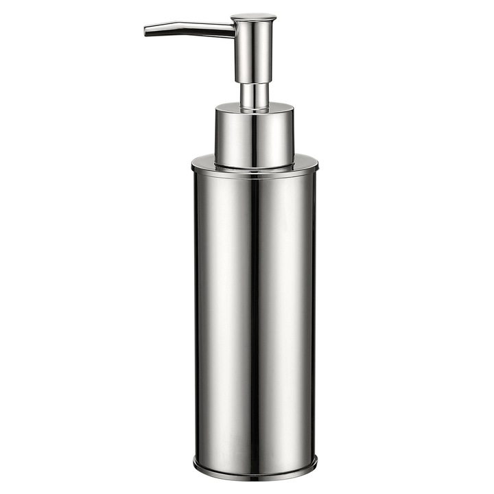 Rozsdamentes acél szappanadagoló, 100 ml, konyhába és fürdőszobába, ezüst színű
