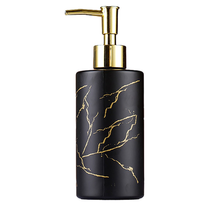 Fürdőszoba és konyha adagoló, gyanta, 19x6,7cm, fekete