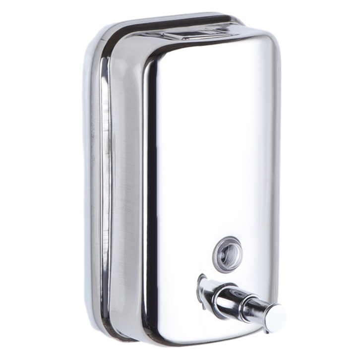 Rozsdamentes acél, falra szerelhető, kézi szappanadagoló hotelszobákba, egykezes működtetéssel