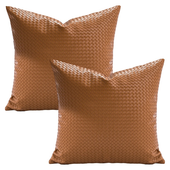 Díszpárnák, geometrikus mintával, sötétszürke, zöld, sárgásbarna, 45x45x1cm, szett