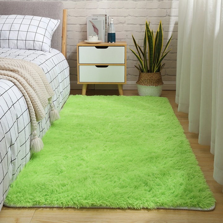 Килим, акрил, 80x160x3см, зелен