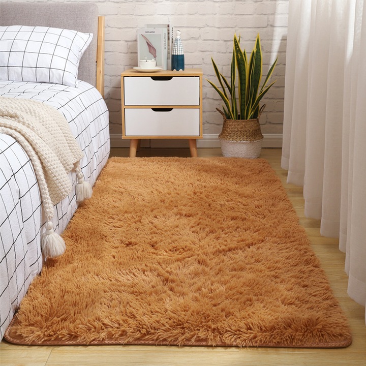 Szőnyeg, 60x160x3cm, akril, csúszásmentes, Khaki