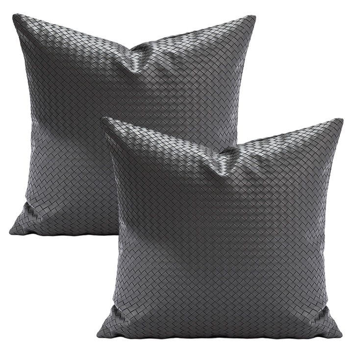 Díszpárnák, szett, geometrikus, fekete, 45x45x1cm