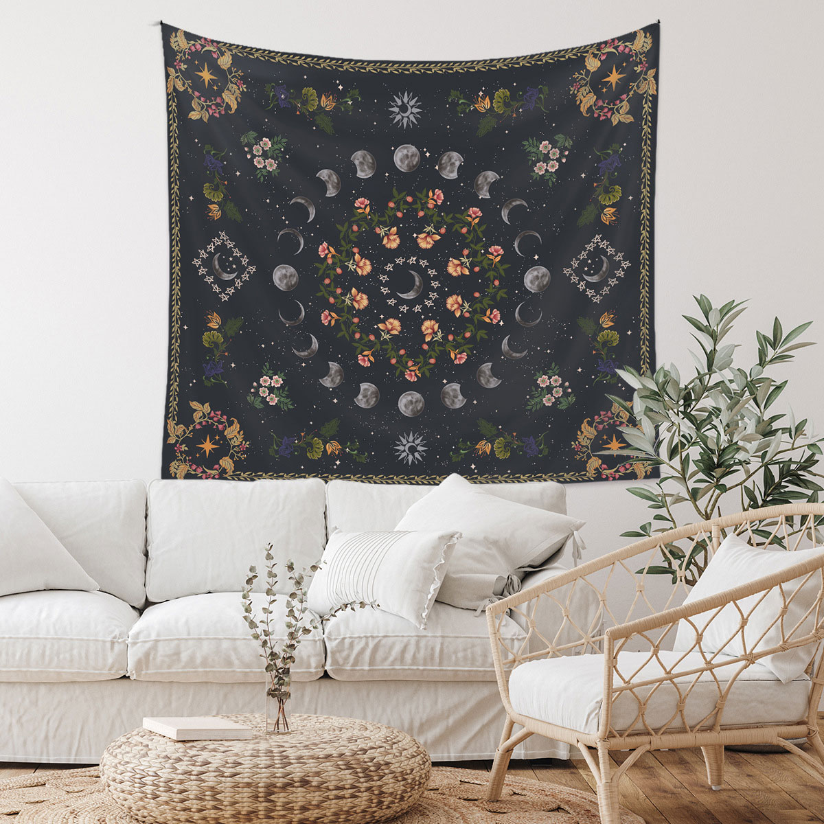 【grancy】Volume LayeredDesign MA-1 Tapiterie decorativa, longziming, model floral retro, 130x150cm
