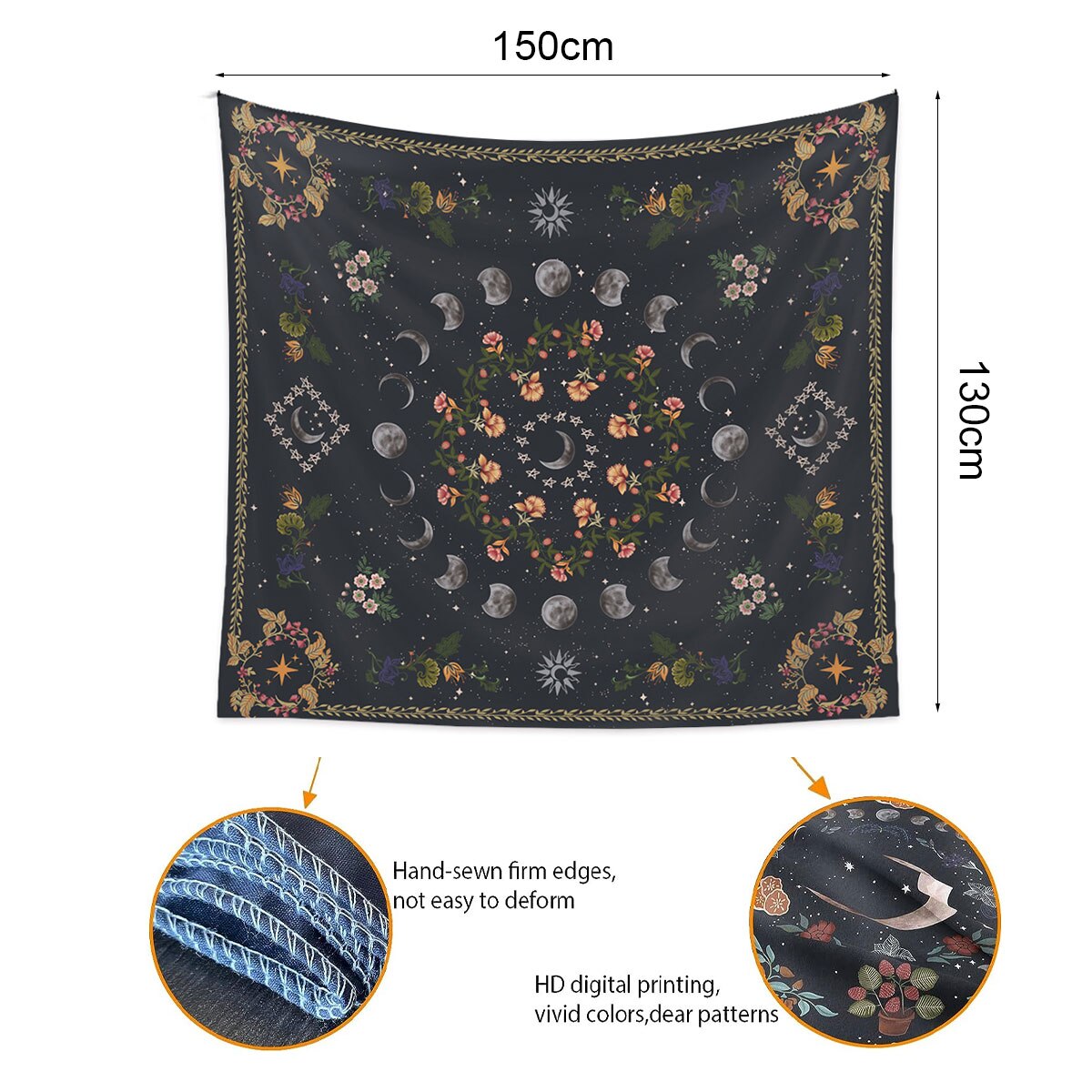 Tapiterie decorativa, longziming, model floral retro, 130x150cm