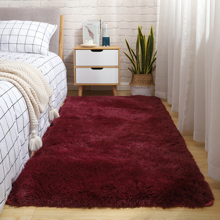 Covor, antiderapant, acril, 80x160cm, rosu