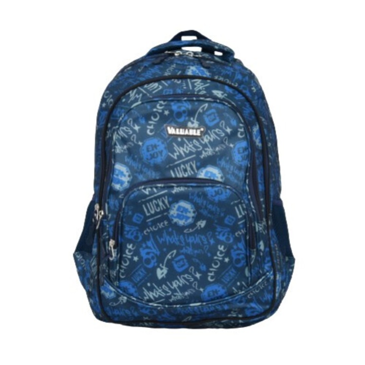 Iskolai hátizsák, 1808-6, 32/45/17 cm, kék