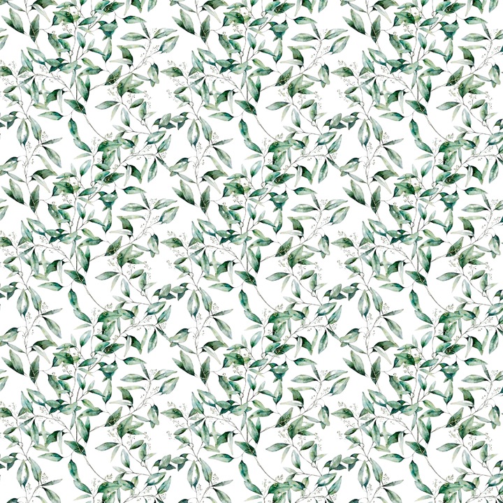Tapet autocolant cu frunze de eucalipt, 45x300cm, verde