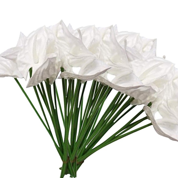 Set 20 buchete flori artificiale, rezistente la UV, plastic si matase, 32cm
