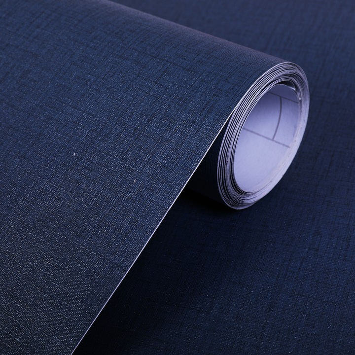 Öntapadós tapéta, tömör, vastag, vízálló, kék, 60x300m