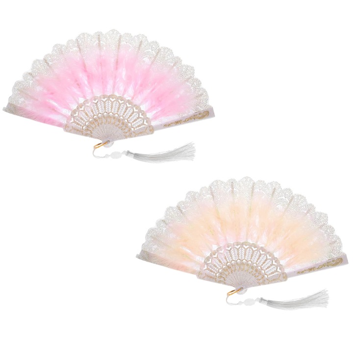 2 db retro kínai összecsukható kézi legyező, partikra, esküvőkre és táncdekorációként használható.